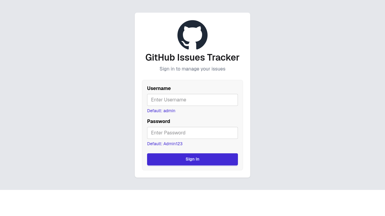 GitHub Issues Tracker